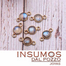 Cabuchón redondo Labradorita Natural  6 mm Baño Oro 2C