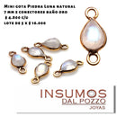 Mini Gota Cabuchón Piedra Luna Natural  7 x 5 mm Baño Oro 2C