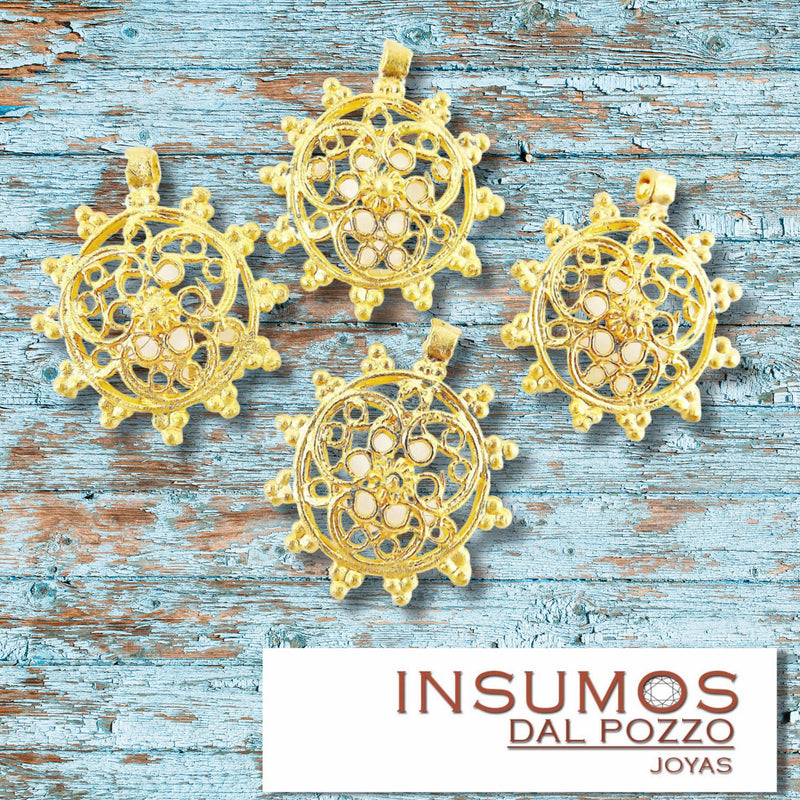 Pendiente Medalla Chandelier Bizantino