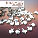 Pendiente Charm Mini Corazón Baño Plata Mate