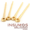 Pendiente Barra XL Baño Oro Mate