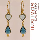 Trillón Topacio Azul  R 10 mm Baño de Oro