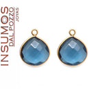 Gota Corazón Iolite R 11 mm Baño Oro