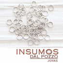 Argollas Abiertas 0,5 mm Baño de Plata Mate