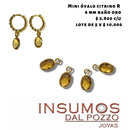 Mini Ovalo Citrino R  6 mm Baño Oro