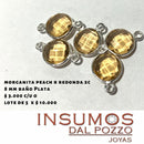 Morganita Peach R redonda 10 mm Baño de Plata