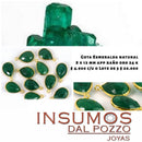 Gota Esmeralda Natural 8 x 12 mm  Baño Oro