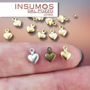 Pendiente Charm Mini Corazón Baño Plata Mate
