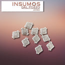 Conector Rombo Flor 3 x 2,5 mm Baño de Plata