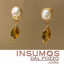 Gota Citrino R  Veneciana 8x12 mm Baño Oro