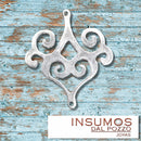 Pendiente Mandala Conector 44 x 40 mm Baño de Plata