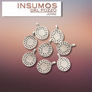 Pendiente Medalla Punteada 12,5 x 16 mm Baño de Plata
