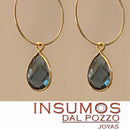 Gota Iolite R  8 x 12 mm Baño Oro
