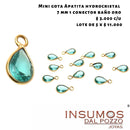 Mini Gota Apatita R  6 mm redonda  Baño Oro