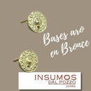 Par Base Aros Circulo Punteado Bronce