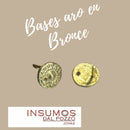 Par Base Aros Circulo Punteado Bronce
