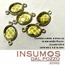 Ovalo Cuarzo Limón R 10 mm Baño de Plata