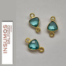 Mini Trillón Topacio Azul R 6 mm Baño de Oro