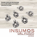 Pendiente Charm Circular Machacada Baño de Plata Mate