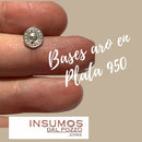 Par Base Aros Circulo Punteado Plata 950