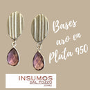 Par Base Aros Ovalo Acanalado Plata 950