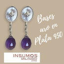 Par Base Aros Ovalo Rulette Plata 950