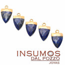 Punta Lapislázuli Natural Baño Oro10x30 mm