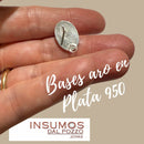 Par Base Aros Ovalo Acanalado Plata 950