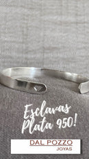 Banda Corazón Plata 950 Esclava 6 mm