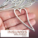 Pendiente Corazón Conector Baño de Plata