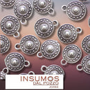 Pendiente mini Medalla Punteada 13 mm Baño de Plata