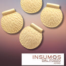 Pendiente Medalla Semi Circular B Oro Mate