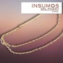 Cadena Mini Eslabón Texturado 40 cm Baño de Oro