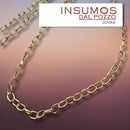 Cadena Eslabón 8x5 mm Textura Baño Oro Mate por metro