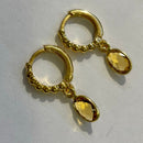 Mini Ovalo Citrino R  6 mm Baño Oro