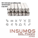 Set Zodiaco 12 Cuños 3 mm