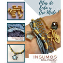 Pita de Seda Hechas Celeste Acero Oro Mate