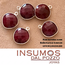 Corazón Rubí Natural 12 mm Baño de Plata