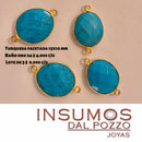 Turquesa Irregular  15 mm Baño Oro