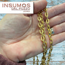 Cadena Cable Plano 40 cm Baño Oro Mate