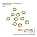 Amatista Verde R redonda 8 mm Baño Oro