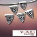 Conector Triangular Sol Baño de Plata