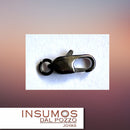 Broche Mosquetón 12 mm Baño de Plata Oxidada