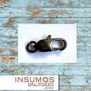 Broche Mosquetón 12 mm Baño de Plata Oxidada