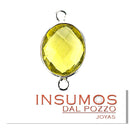 Ovalo Topacio Limón R 10 mm Baño de Plata