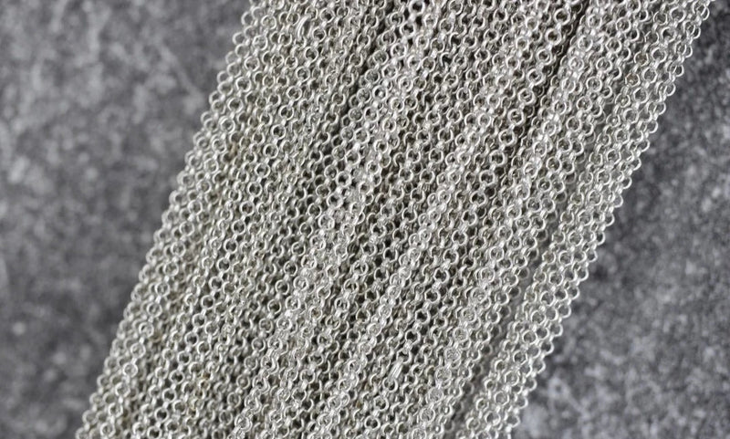 Cadena Eslabón  1,5 Mm Baño de Plata Mate