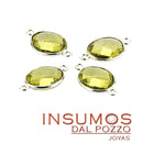 Ovalo Topacio Limón R 10 mm Baño de Plata