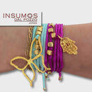 Pita de Seda Hechas Fucsia Oro Mate