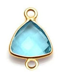 Trillón Topacio Azul  R 10 mm Baño de Oro